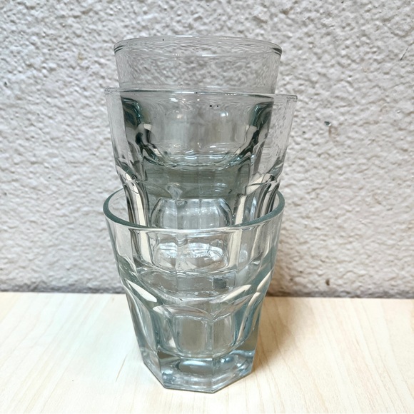 3 clear glasses- heavy bottom. Great for liquor & booze: scotch-whiskey-baileys. - Picture 12 of 12